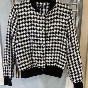 Boohoo Houndstooth Bomber Jacket